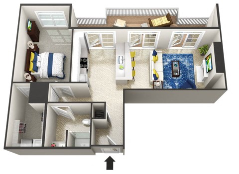 The Capri 3D floor plan image